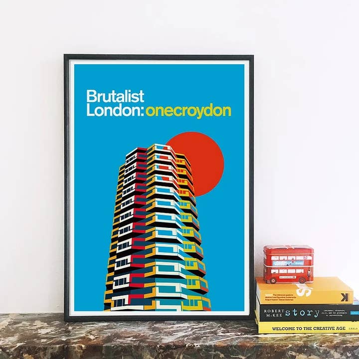 Brutalist London One Croydon Art Print for wholesale by EYE FOR LONDON PRINTS