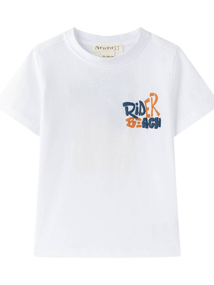 Wit T-shirt kind 3-9J met surferdetails op de rug JBV66224 voor wholesale door Newness Kids