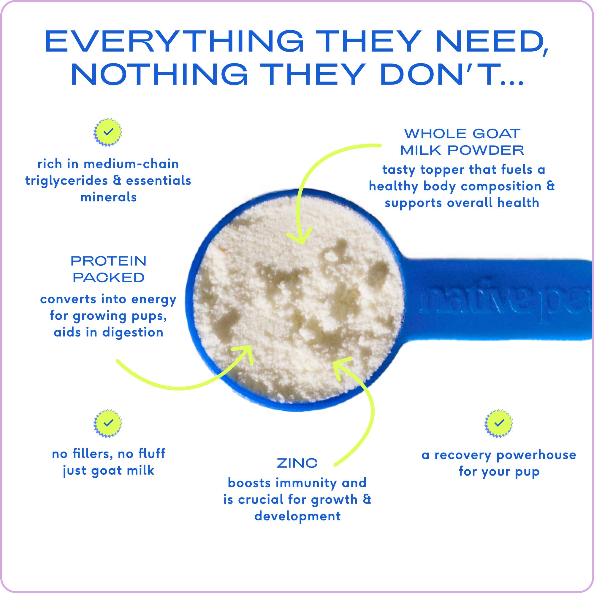 Native Pet - Wholesale Pet Supplement - Dog - Goat Milk Powder Recovery & Energy Support for Active Dogs3