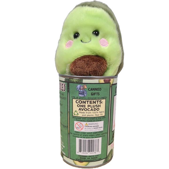 Canned Gifts - Wholesale Stuffed/Plush Toy - Kids & Baby - Lil' Guac the Canned Avocado - Eco-Friendly Plush w/Jokes5