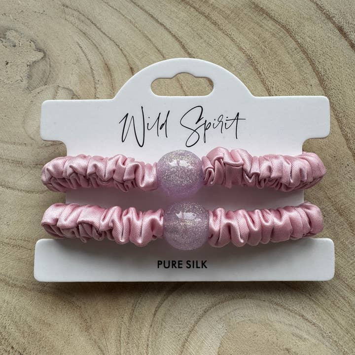 Wild Spirit London – wholesale Hair tie – Pure Silk Hair Bobble Duo2