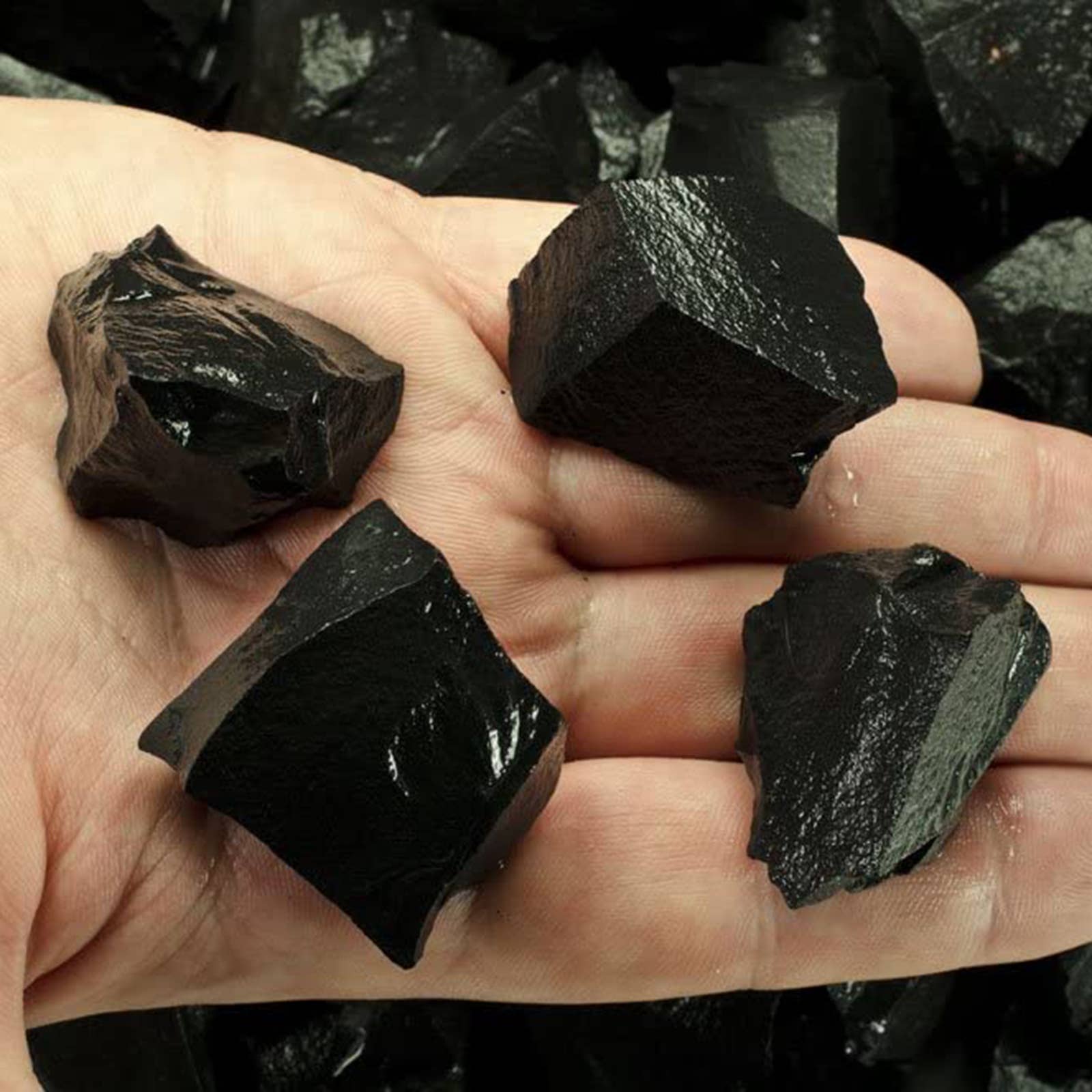 Fantasia Mining - Wholesale Spiritual Stone/Crystal - Rough Black Jasper - India - Raw Natural Stones (1 lb)1