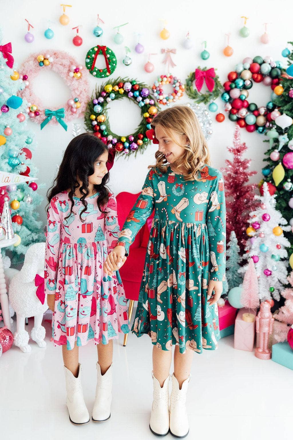 Mila & Rose - Wholesale Dress - Kids - Western Wonderland L/S Pocket Twirl Dress1