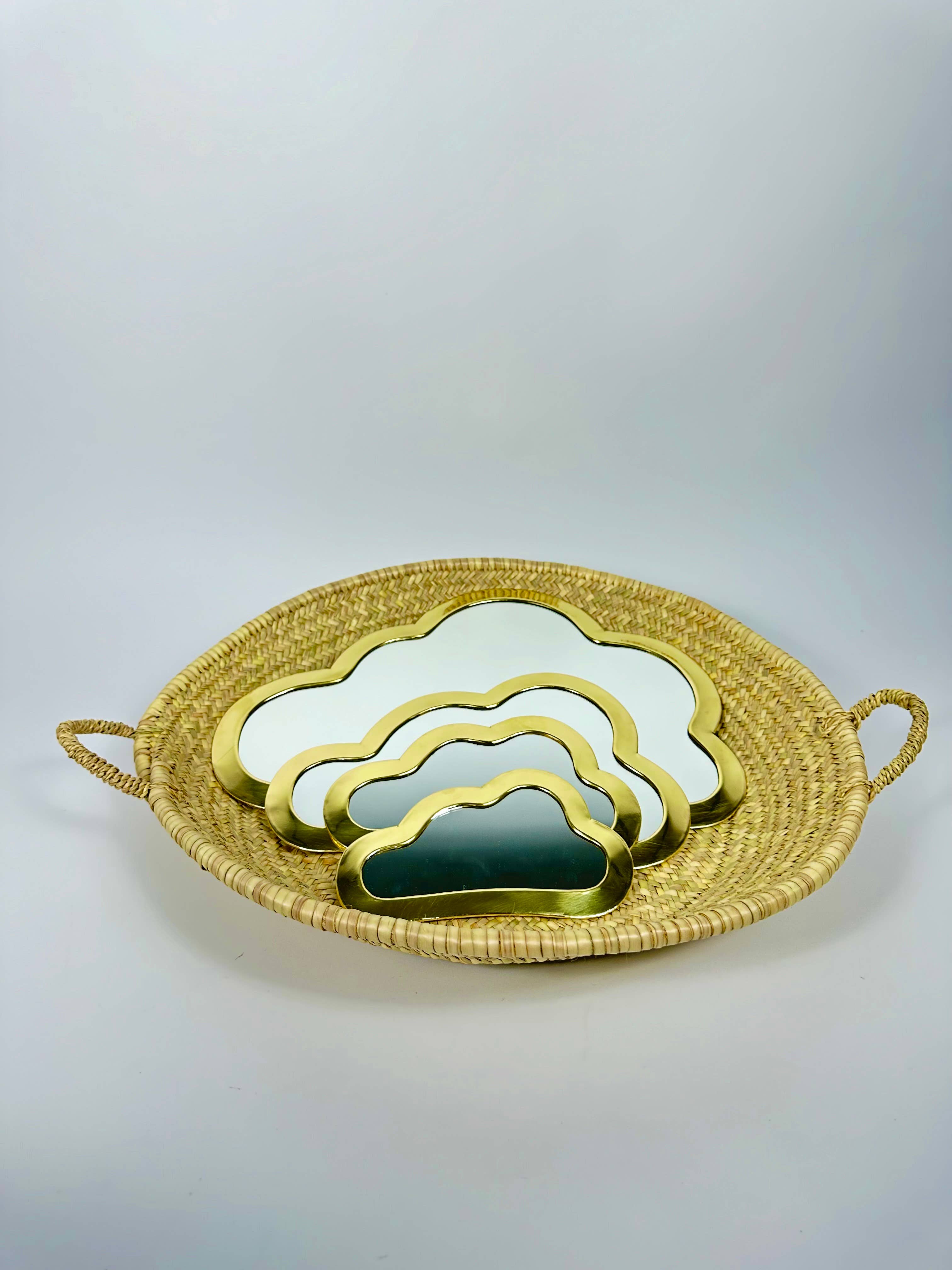 Mikwi – wholesale Väggspegel – Set med 4 molnspeglar i mässing, väggspegel för upphängning7