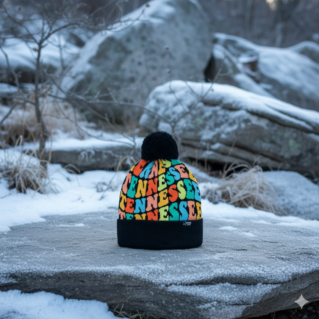 Northern Icons Creations INC – wholesale Beanie – Unisex – TENNESSEE Colorful Knit Pom Pom Beanie - Retro Winter Warm Hat3