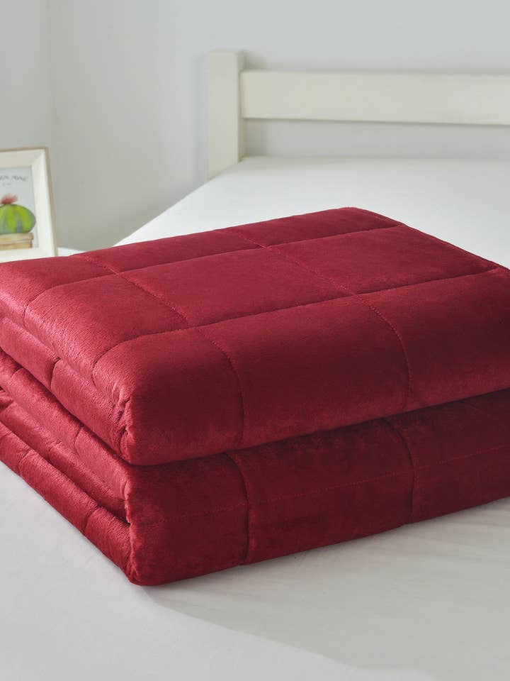 Solid Stitched Oversized Weighted Blanket Microfiber Throw Comfort for wholesale by Jenin Home Furnishing Inc