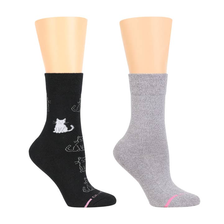 Cat Outline | Comfort Top Socks For Women for wholesale by Dr. Motion