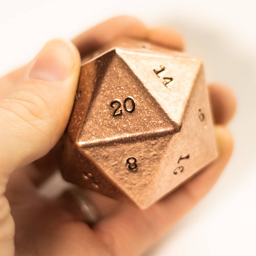 Shire Post Mint - Wholesale Dice - Metal Dice - Copper Hand Numbered D20 - 2" - 1.44 lb1