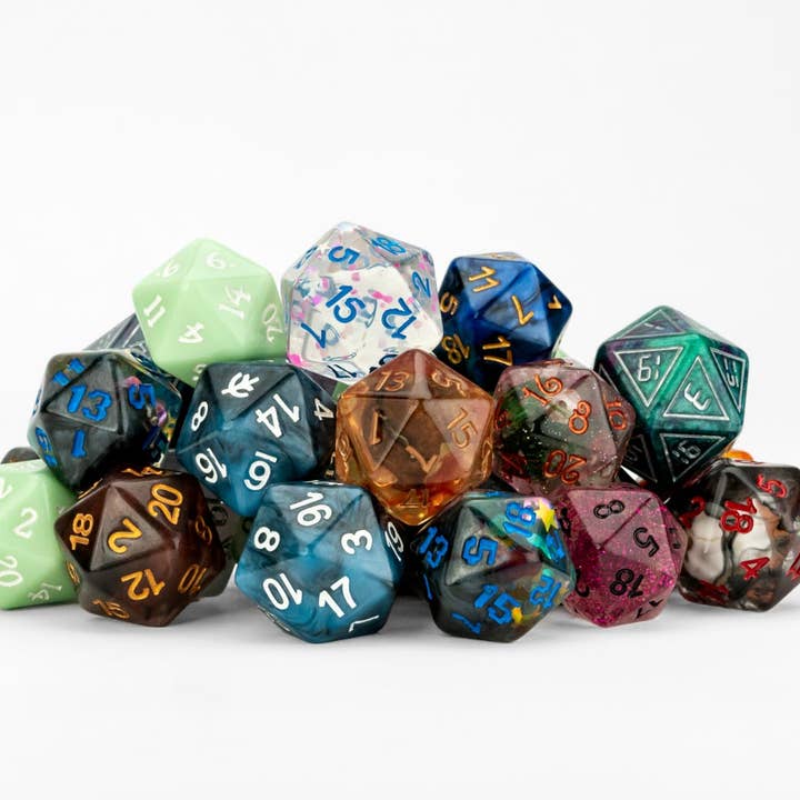 FanRoll by Metallic Dice Games - Wholesale Dice - Half Pound of Assorted d20's