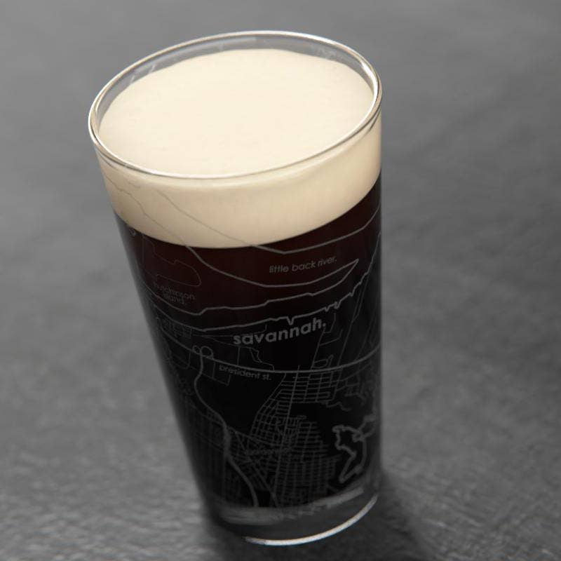Well Told - Wholesale Beer Glass/Mug - Savannah, GA City Map - St. Patrick's Day - 16 oz Pint Glass1