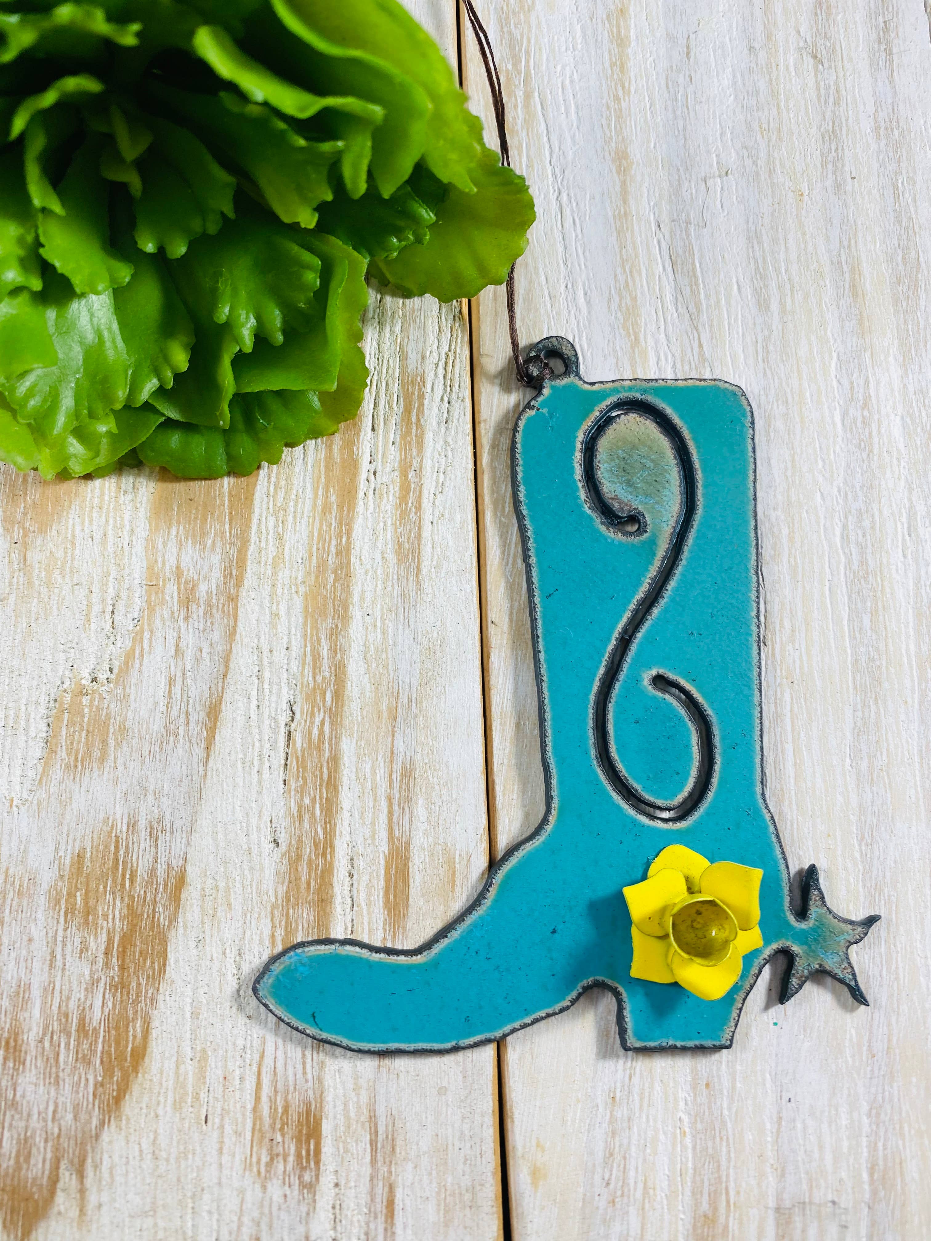 Iron Jewel - Wholesale Ornament - Boot flower ornament western rodeo cowboy Consuela USA eco3