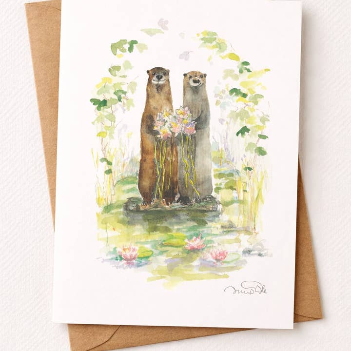 Otter bröllop hälsningskort för wholesale av Animo Alphabets