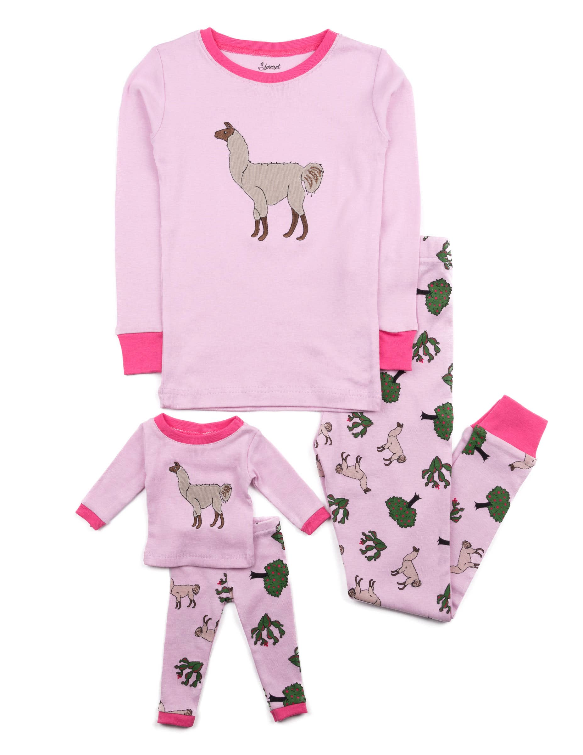 Leveret Pajamas - Wholesale Sleepwear Set - Kids - Kids Girl & Doll Cotton Pajamas32