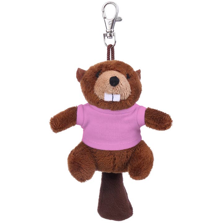 Plushland - Wholesale Keychain - Unisex - 4" Tiny Beaver Keychain Plush with Customizable T-shirts11