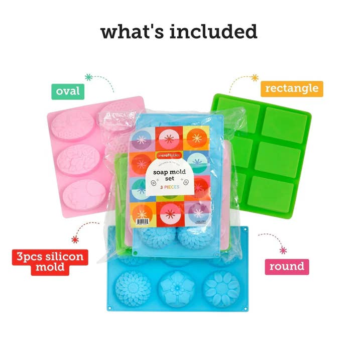 Incraftables - Wholesale DIY Craft Kit - Kids - Incraftables Silicone Soap Mold Set – 3pcs1