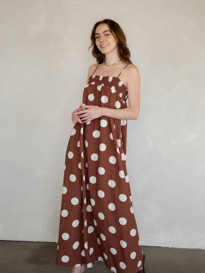 Things Between - Wholesale Dress - Women's - Sandy Polka Dot Maxi Dress2