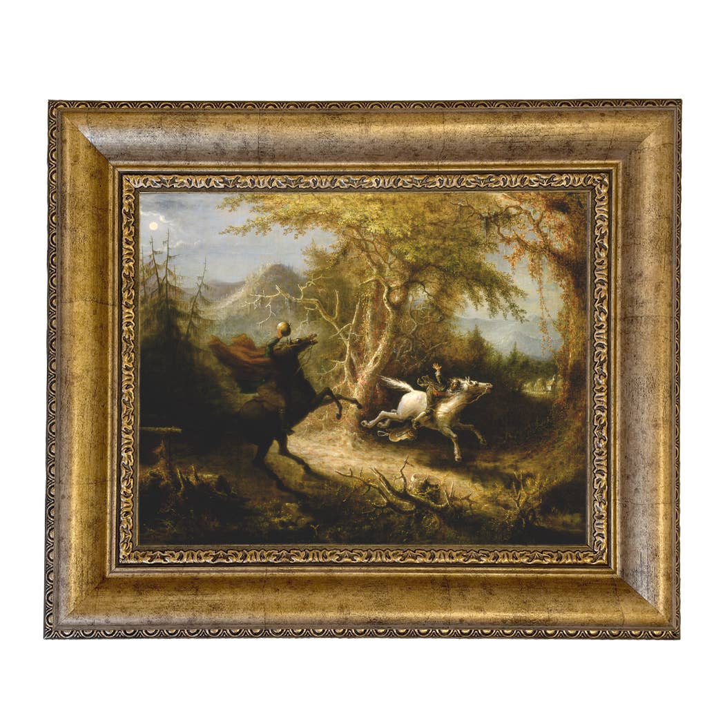 Madison Bay Co. - Historical Home Decor Reproductions - Wholesale Schilderen/Tekenen - Schilderijafdruk van de Ruiter zonder Hoofd die Ichabod Crane Achtervolgt35