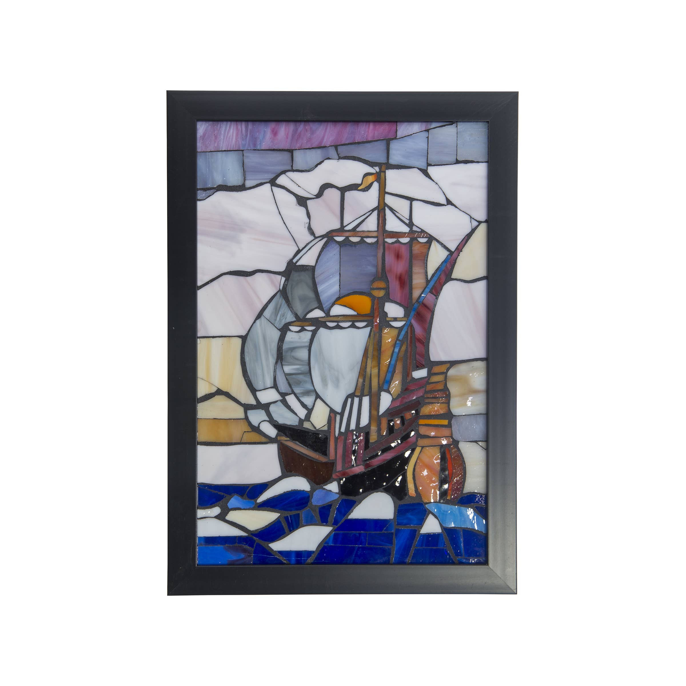 Dale Tiffany - Wholesale Wall Accent - Flagship Sailboat Mosaic Art Glass Wall Accent