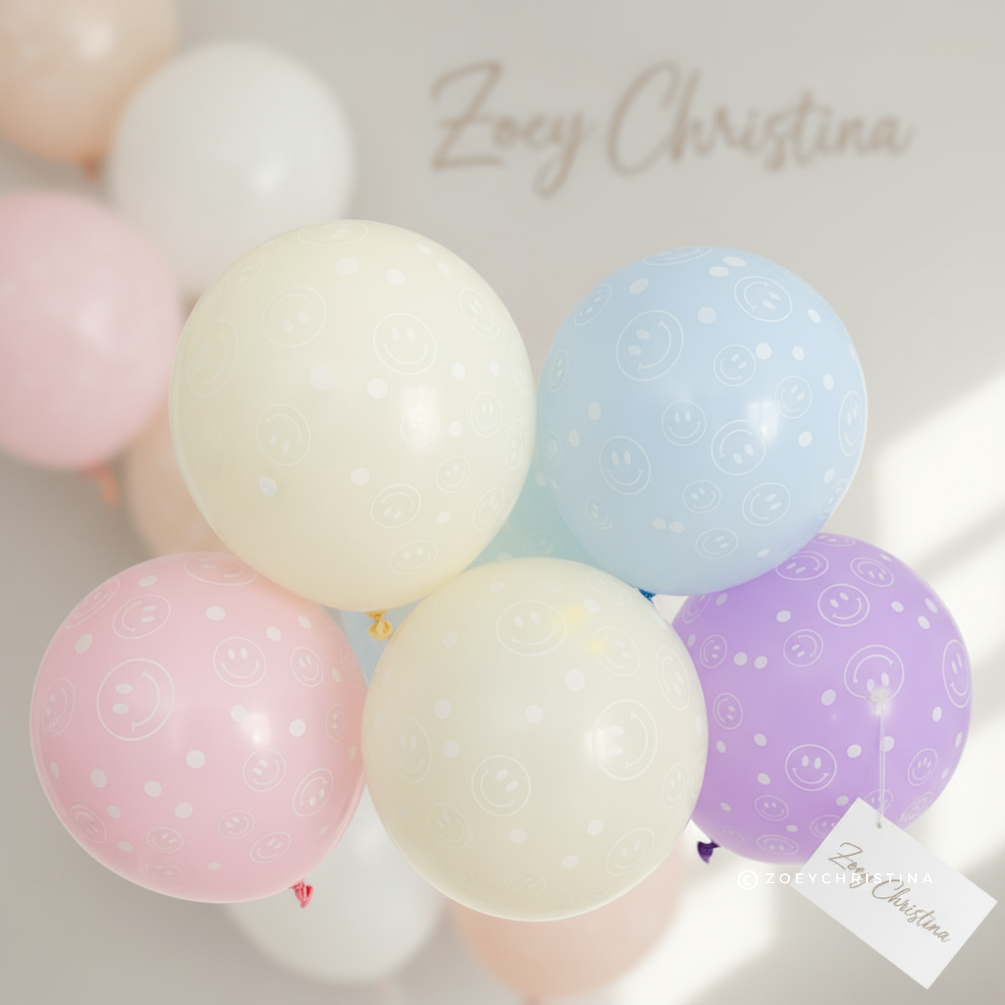 Zoey Christina - Wholesale Balloon - Smiley Face Latex Balloons 12" Size [25 pack]5