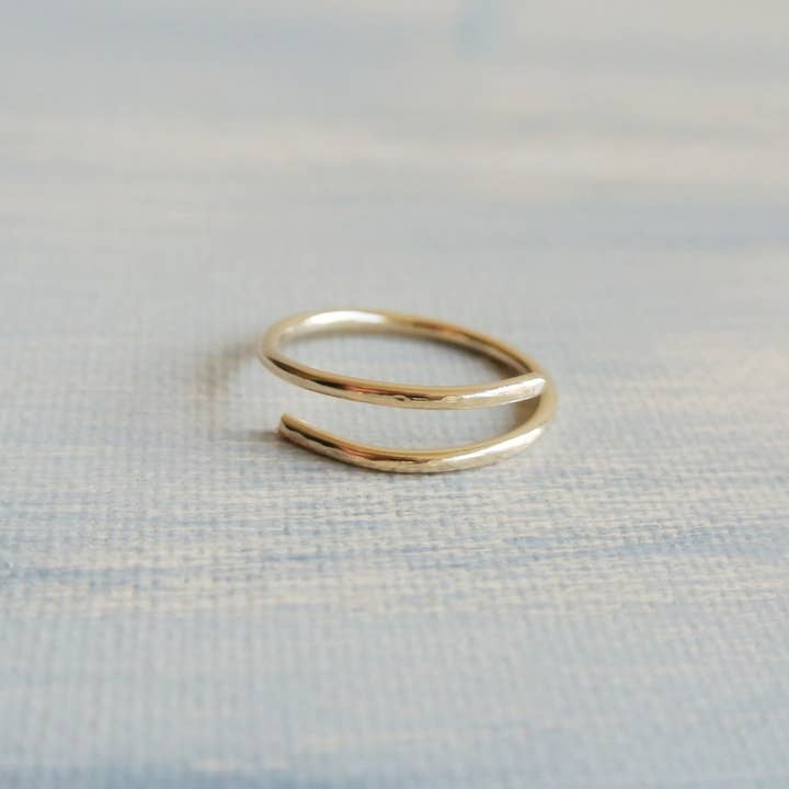 14kt Gold Filled Hammered Wrapped Ring for wholesale by The Pink Locket