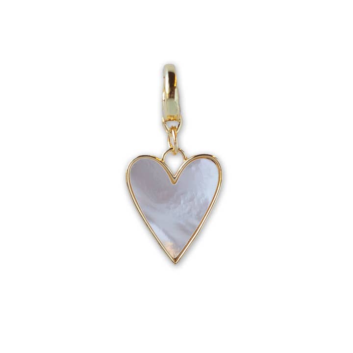 Lenny & Eva - Wholesale Individual Charm/Pendant - Heart Charm | Mother of Pearl | Charm Bar