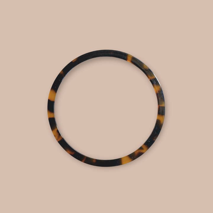 agathe & cocö - Wholesale Bangle Bracelet - Dark thin leopard bangle - Cellulose acetate0