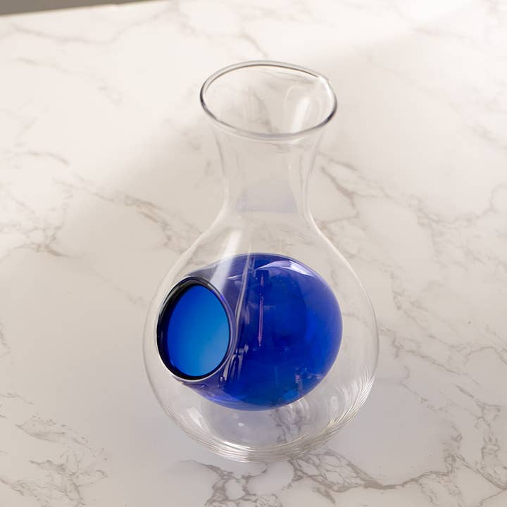 Urban Tokyo – wholesale Decanter – 12oz Glass Sake Bottle With Ice Pocket Blue