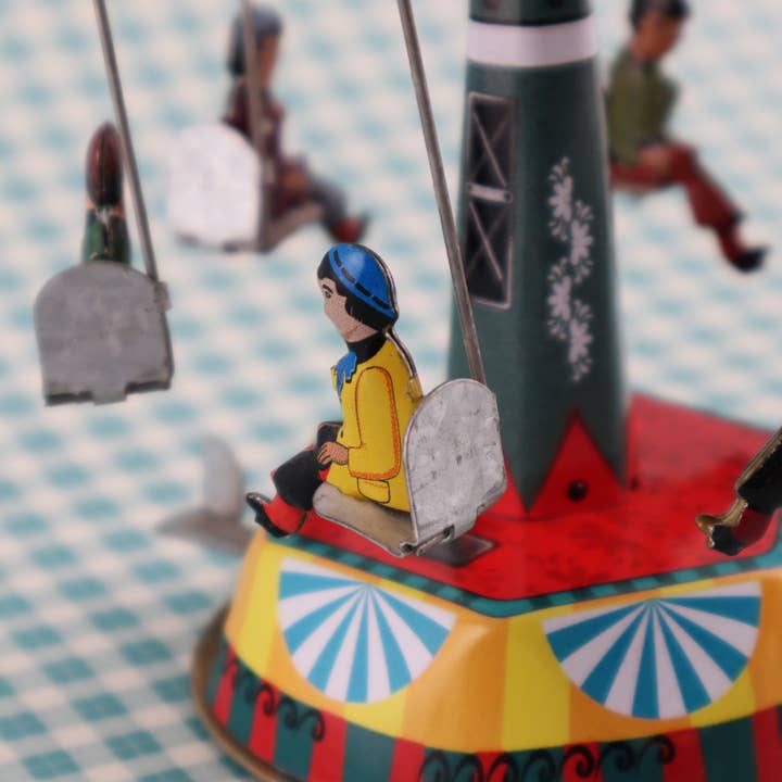 Tribal Trade GmbH - Wholesale Decorative Figurine - Tin toy carousel swing fair tin carousel 0210
