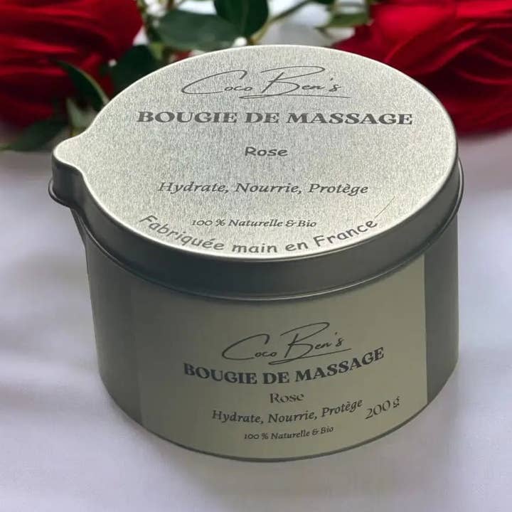 CocoBen's - Wholesale Travel Candles - Massage candle - Rose - 200 ML0