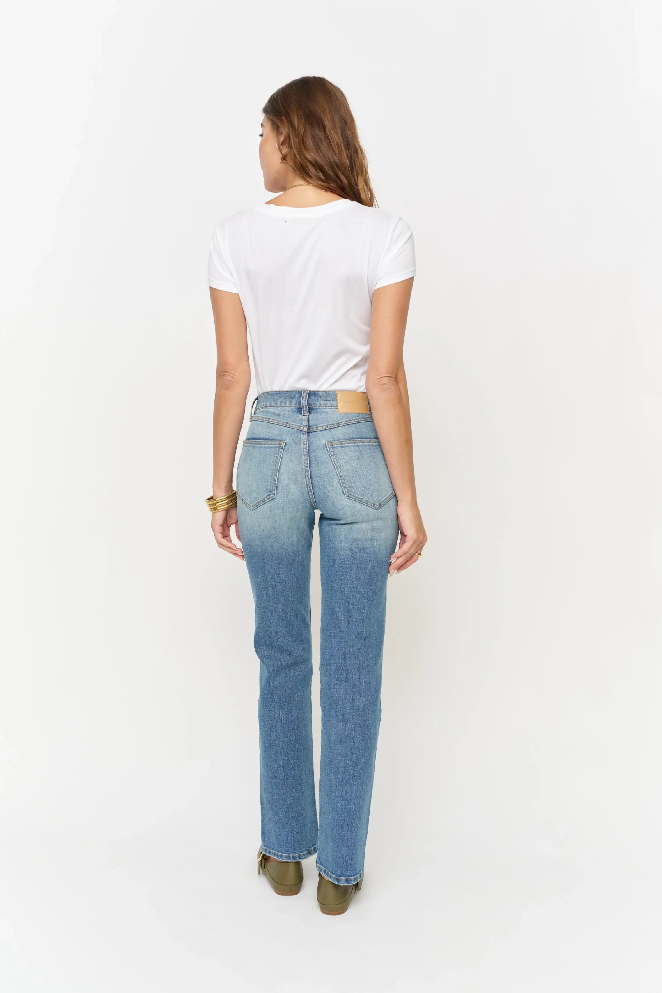 Oliver Logan - Wholesale Jeans - Women's - Mulberry High Rise Straight Leg Jean, Classic Blue 12