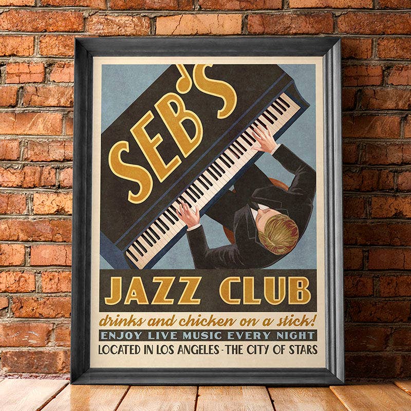 WindowShopGal – wholesale Art print – Seb's Jazz Club Retro Vintage Ad Poster (for La La Land fans)2