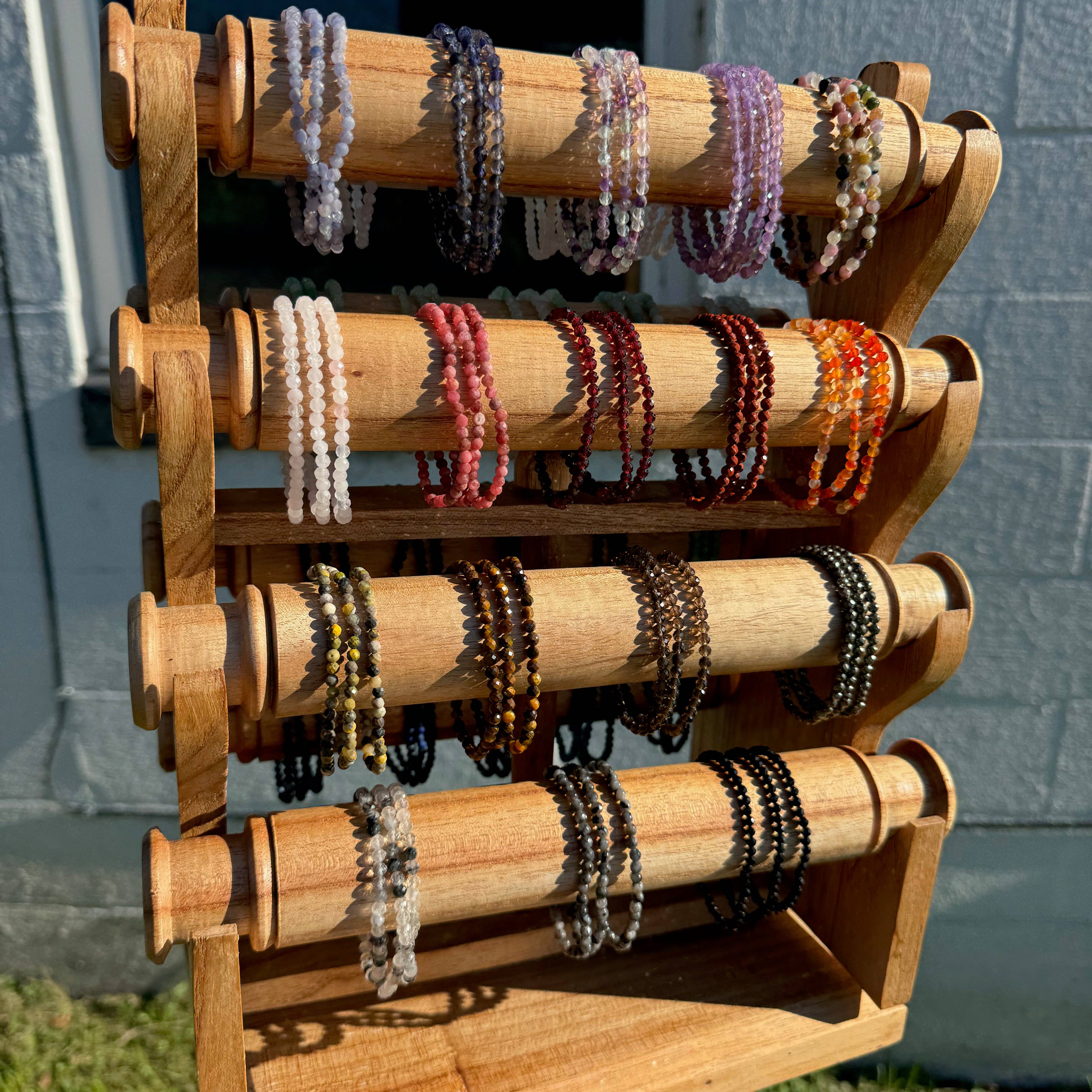 Moon Mountain Gems - Wholesale Beaded bracelet - 4mm Faceted Gemstone Bracelet, Dainty Crystal Bracelet, Faceted Crystal Bracelet7