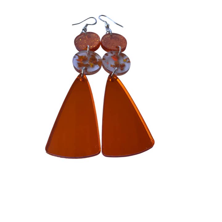 Truly Olive – Brincos de argola por atacado – Brincos de Queda com Confetti de Acrílico Laranja7