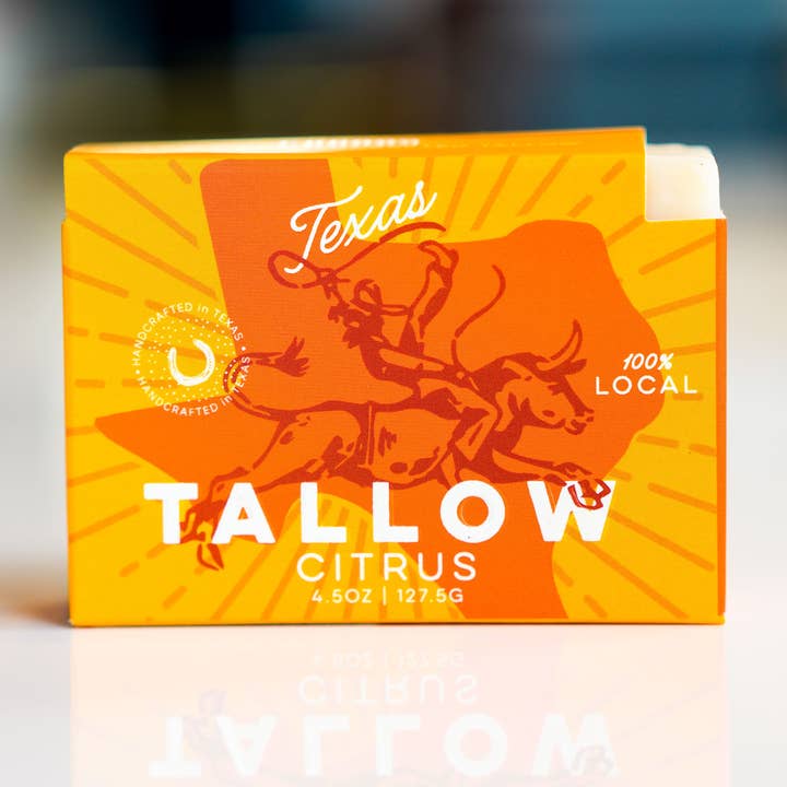 Texas Tallow Citrus Bar Soap for wholesale by Kuhdoo Soap