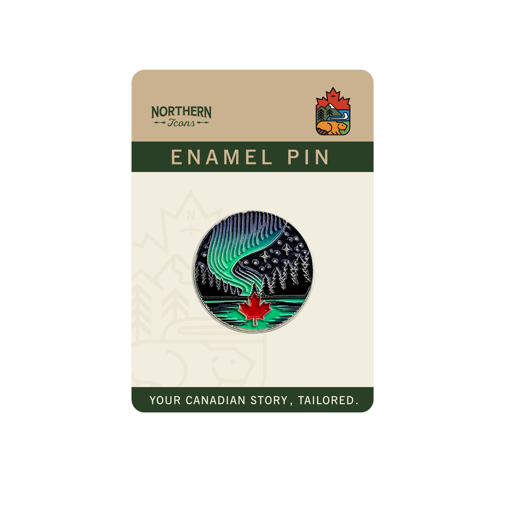 Northern Icons Canada - Vente Épinglettes/boutons - Épingle en émail Aurora Canada1