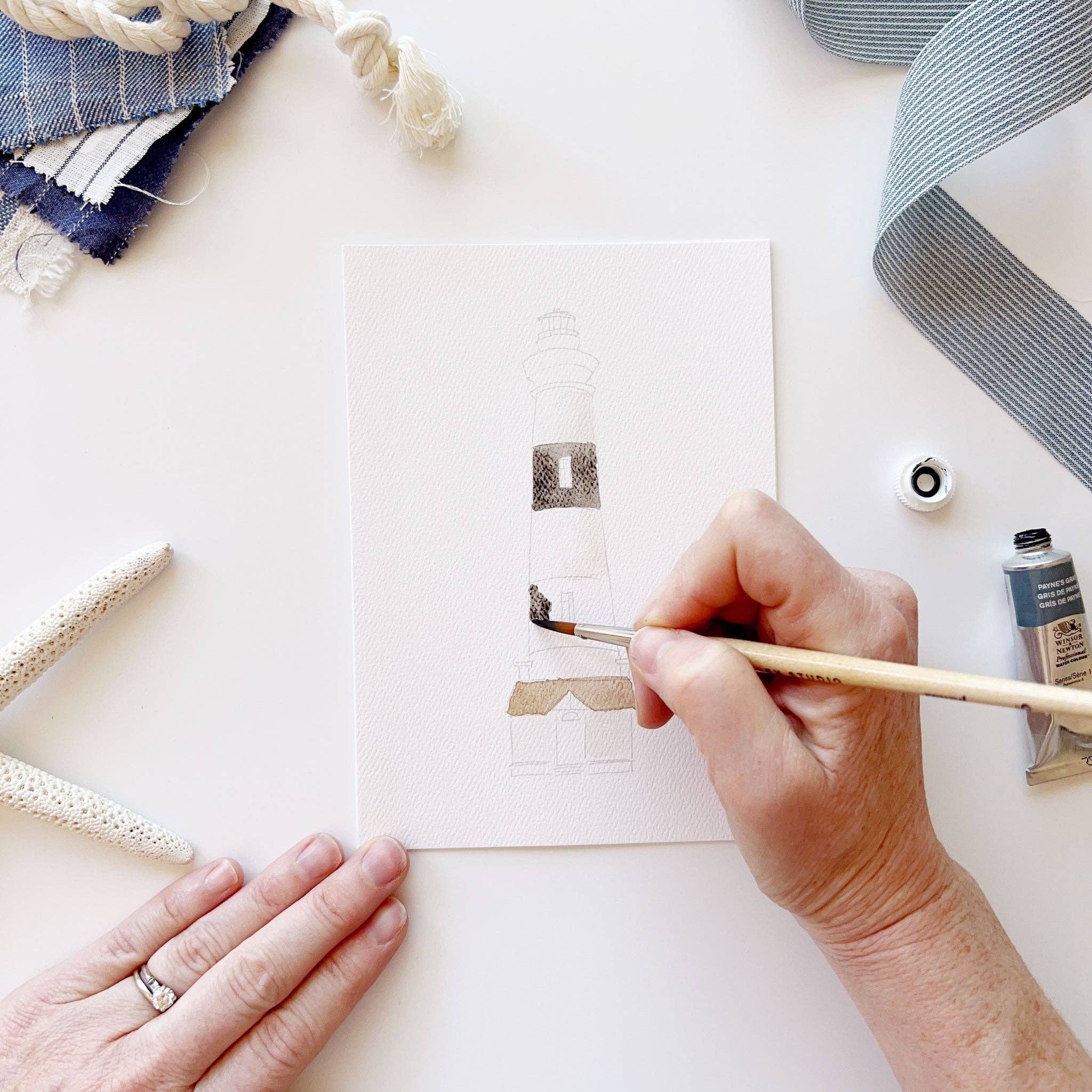 emily lex studio – wholesale Stationery/notecard set – seaside paintable watercolor notecard set5