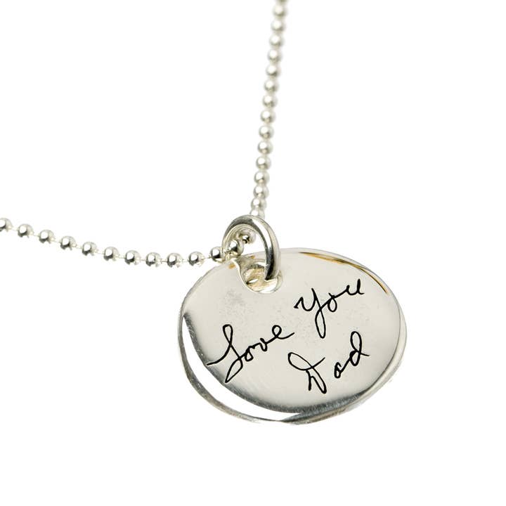Custom Handwriting Charm Necklace for wholesale by AJ's Collection