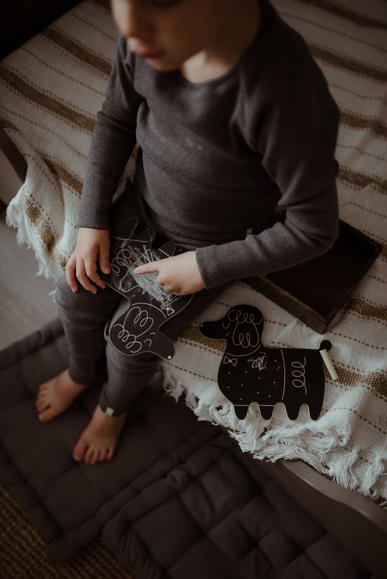 milin - Vente Tableau noir - Enfant et bébé - Caniche, tableau à craie en forme d'animal/avec craie10