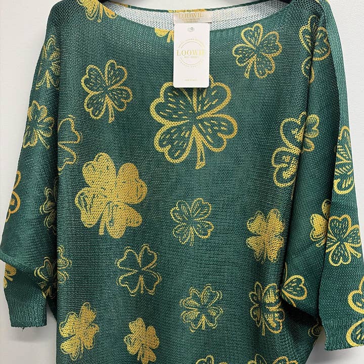 VISSPGLN OS italien Trèfle doré de la Saint-Patrick en tricot pour la vente par LOOWIE