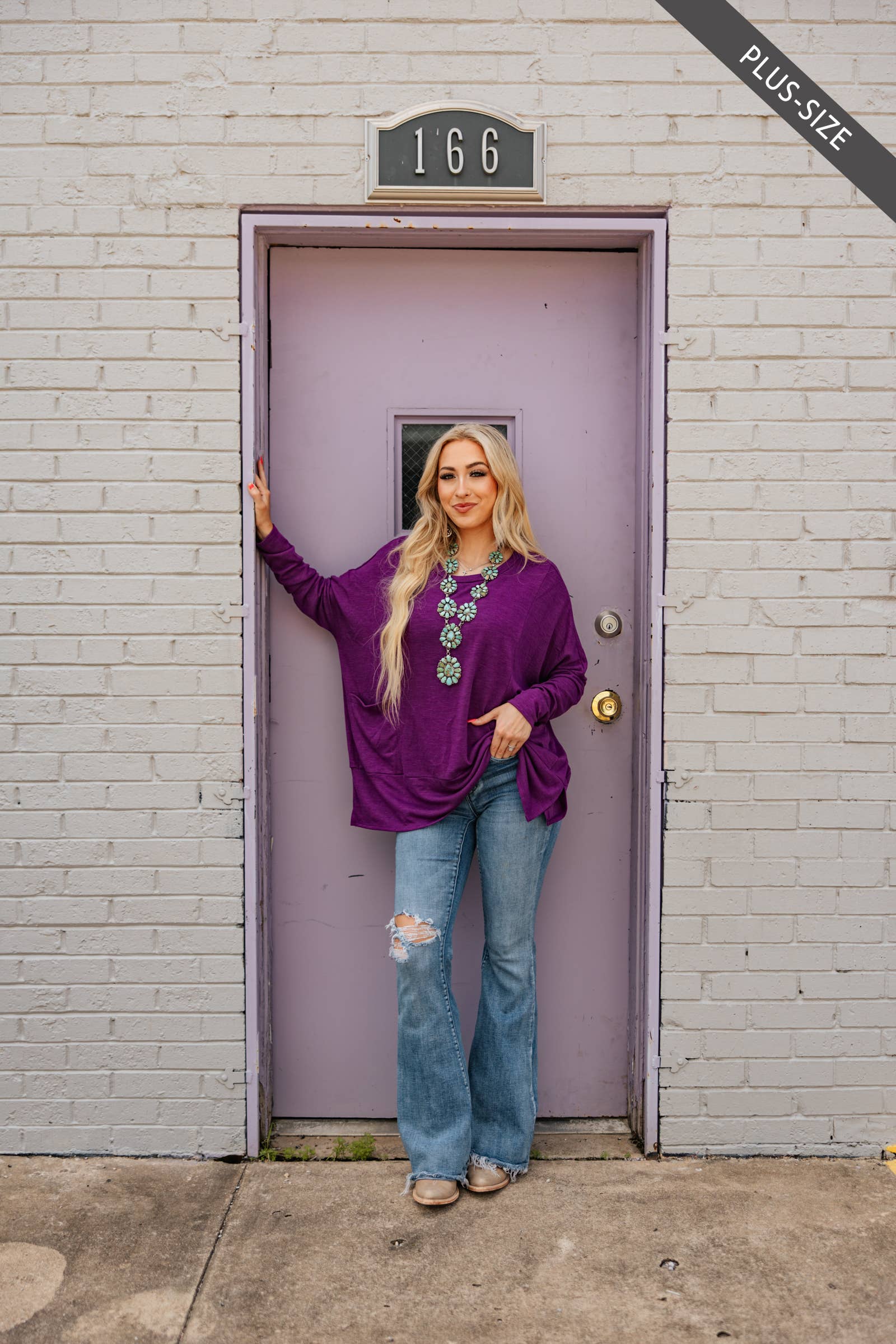 Dear Scarlett – wholesale Tunic – Women’s – PLUS SIZE Casual Cotton Long Sleeve Top3