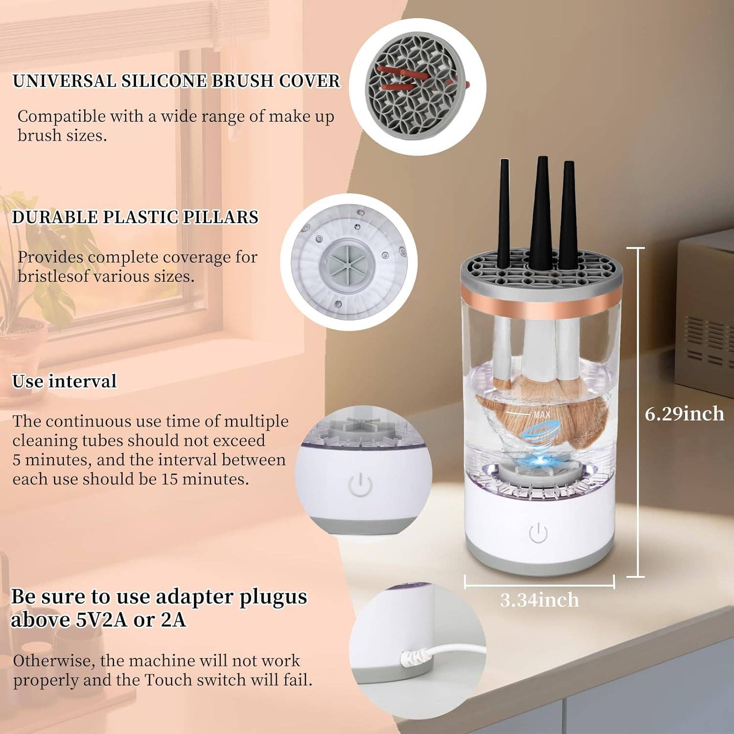 VIGOR - Wholesale Makeup Brush Cleaner - Multi-Functional Electric Makeup Brush Cleaner6