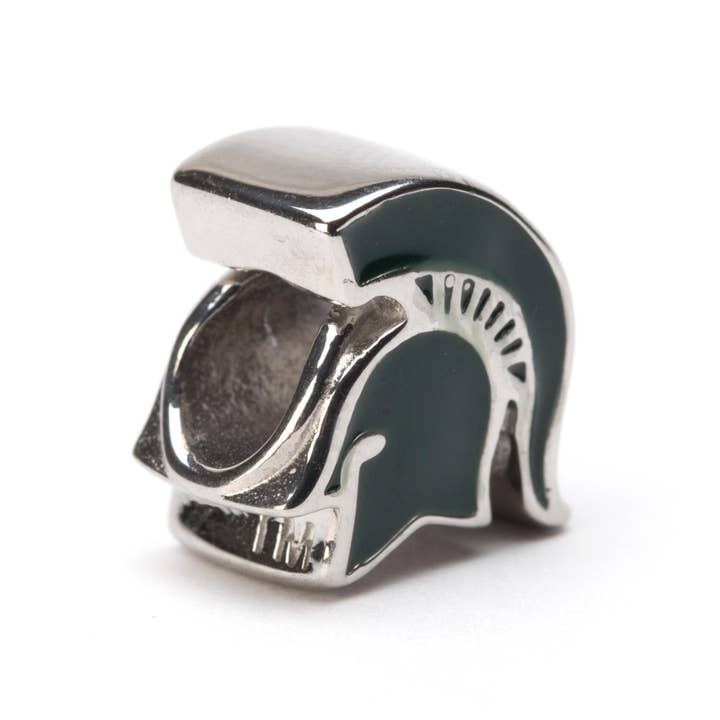 Stone Armory - Wholesale Individual Charm/Pendant - Michigan State Bead Charm - Green Spartan Sideview