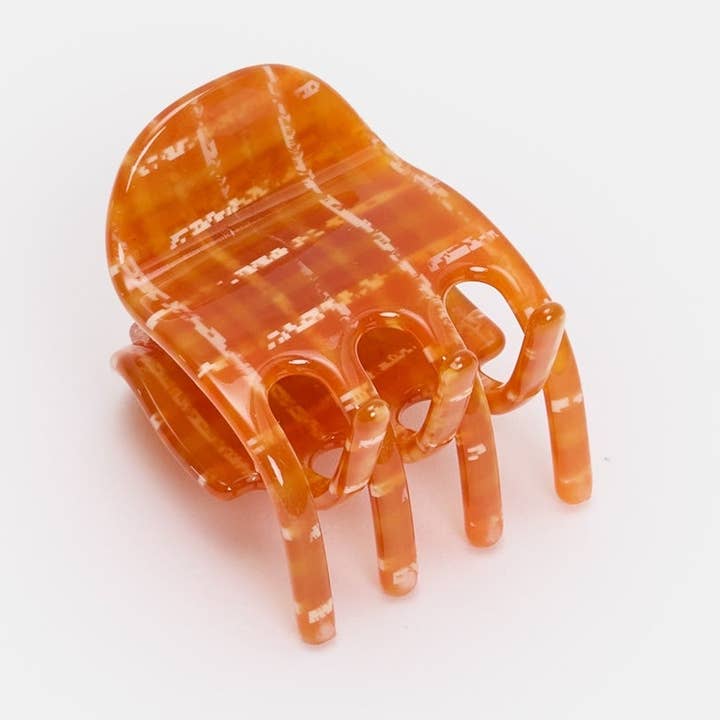 Midi Ursa Claw in Caramel Plaid for wholesale by CHUNKS