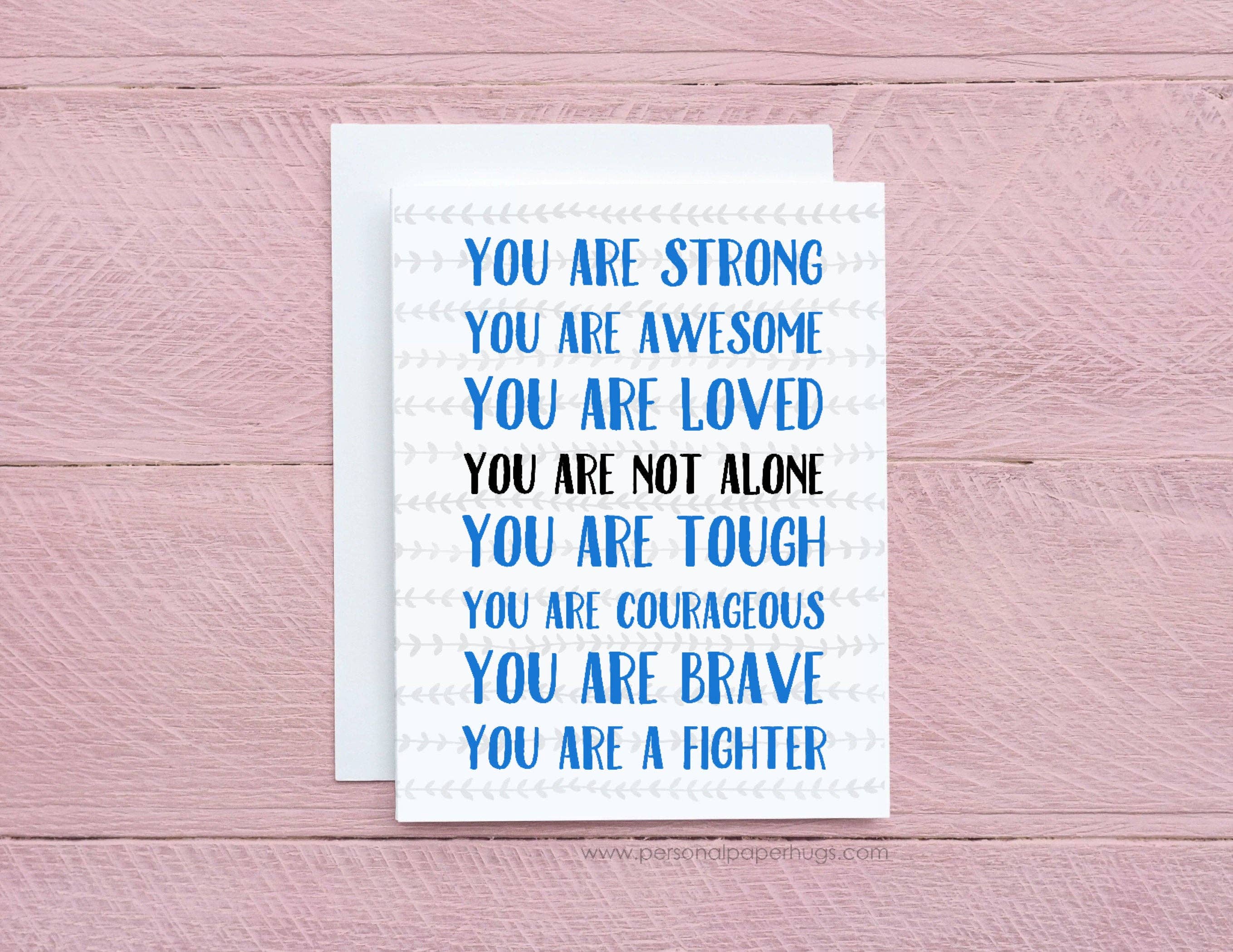 Personal Paper Hugs - Wholesale Encouragement Card - Thinking of You Encouragement Affirmation Greeting Support Card for Cancer Patient, Uplifting Card for Friend