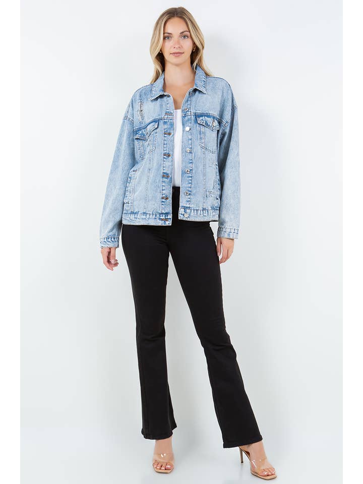 LT WASH Relaxed Denim Jacket, Oversized Denim Jacket for wholesale on Faire