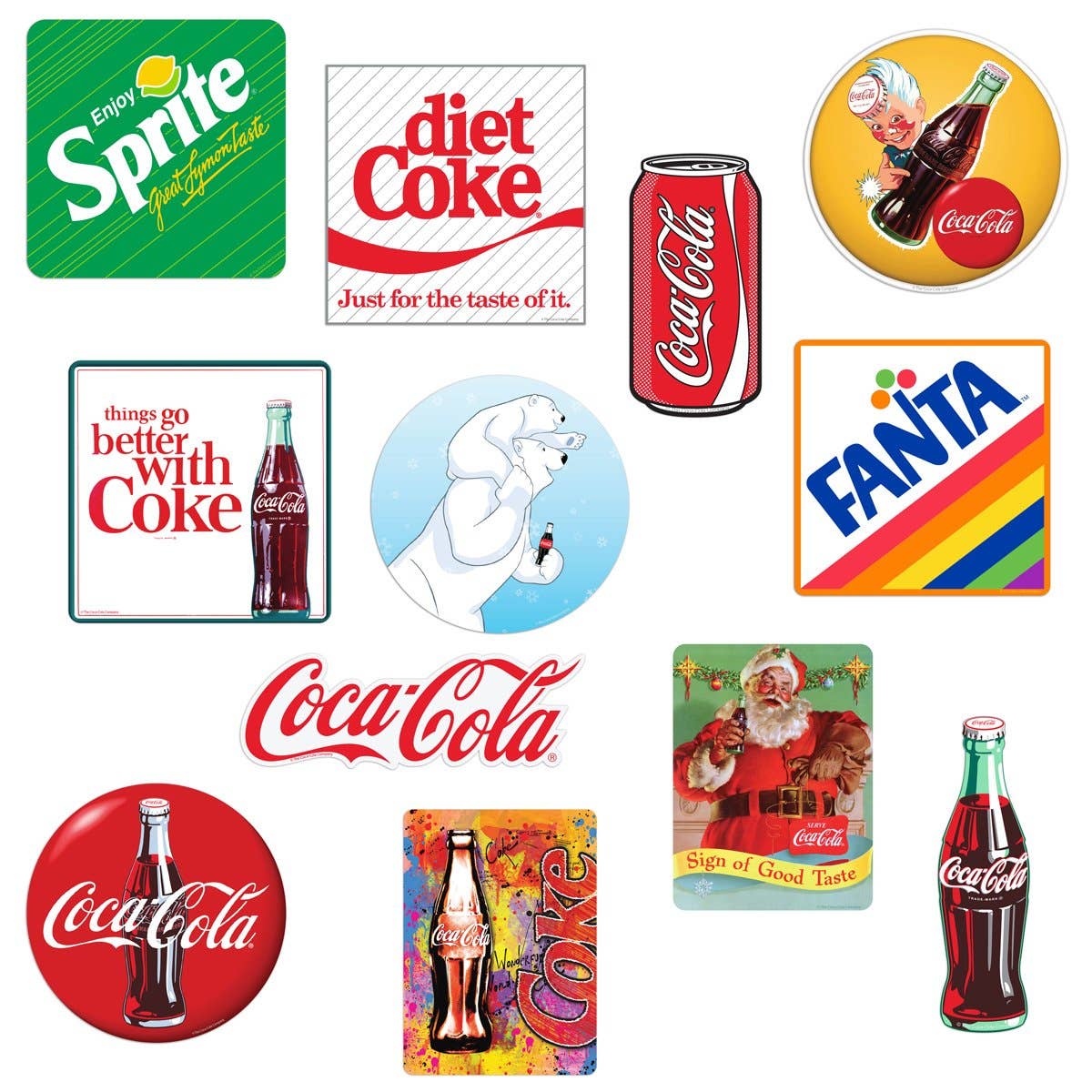 RetroPlanet - Wholesale Phone & Laptop Stickers - Coca-Cola Classics Mini Stickers Bundle 240 ct w/POP Display1