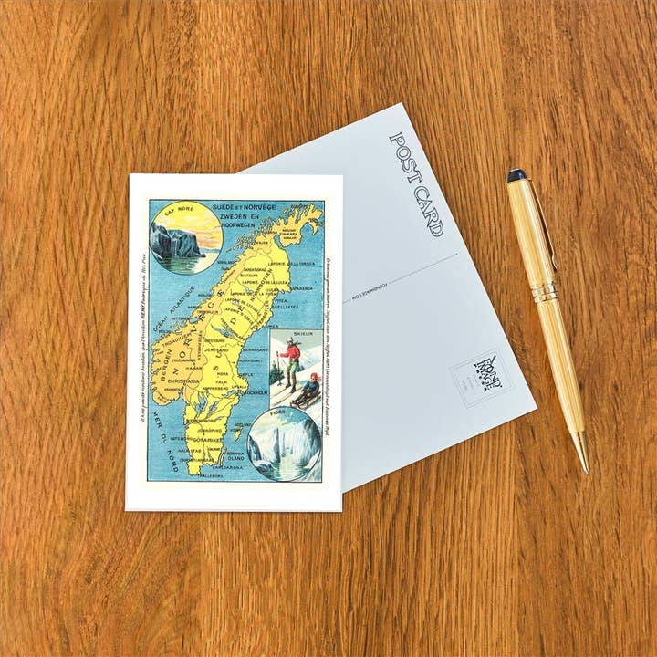 Found Image Press – wholesale Vykort – Vykort MF-701 Karta över Sverige och Norge1