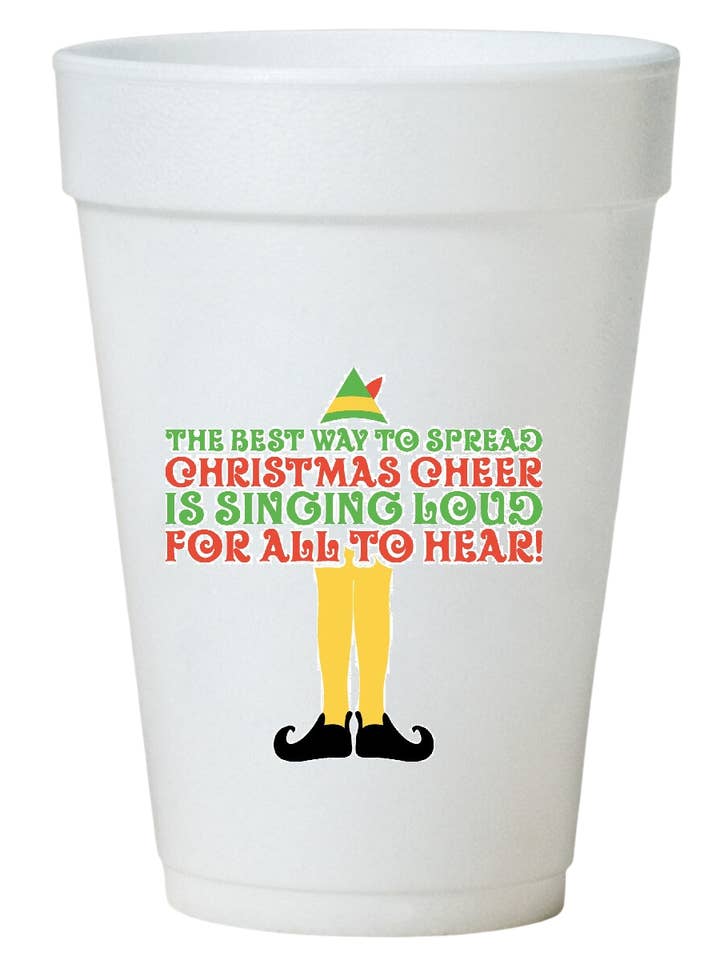 Singing Elf Christmas Cups - Disposable 16 oz Set for wholesale by Preppy Mama