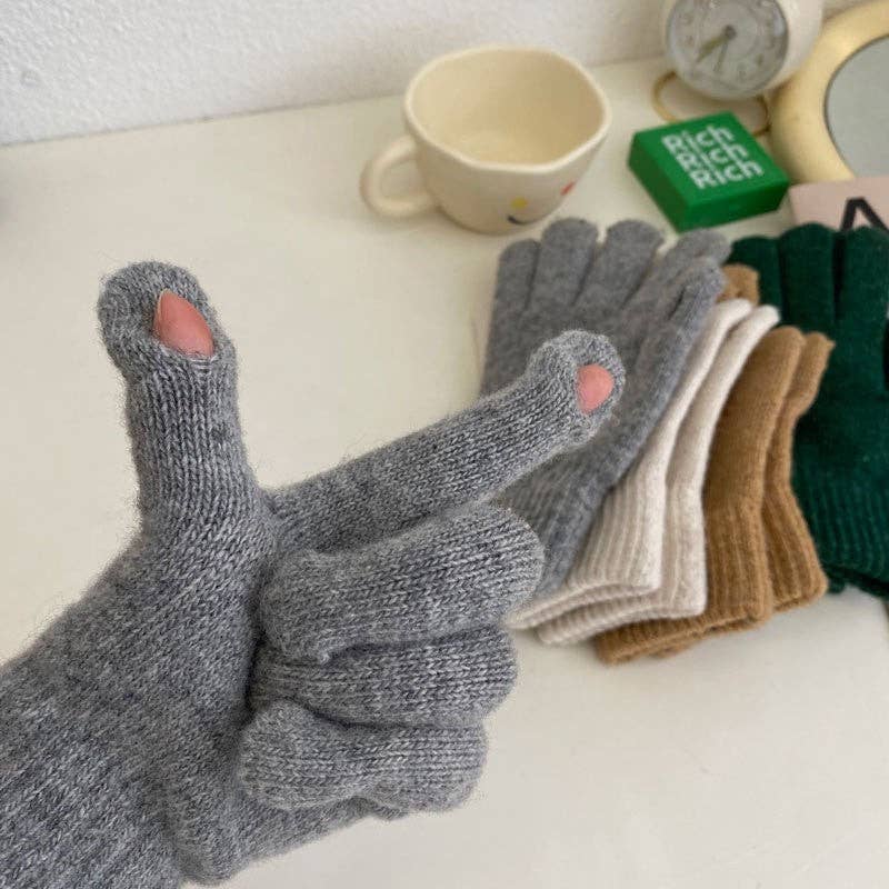 Plush Looks - Wholesale Gloves - Kids - Kids Finger Touchscreen Knitted Gloves0
