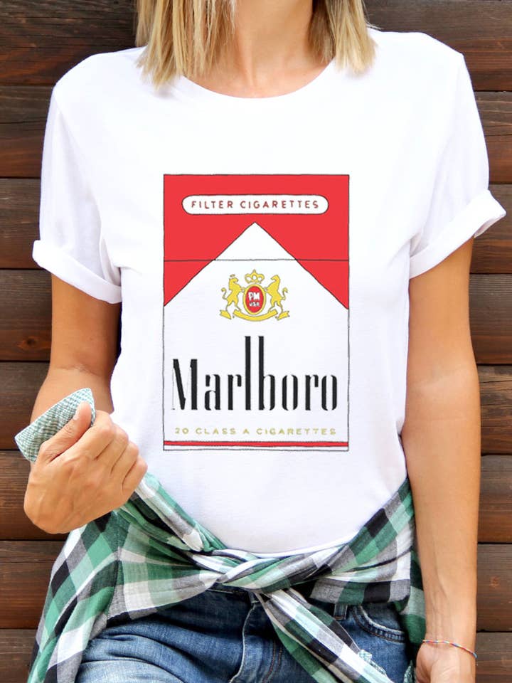 M8741 - MARLBORO graphic tee for wholesale by HARANG